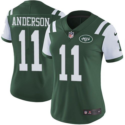 Nike Jets #11 Robby Anderson Green Team Color Women's Stitched NFL Vapor Untouchable Limited Jersey - Click Image to Close